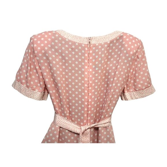 1980s Jamie Brooke Pink Polka Dot Maxi Dress - Picture 9 of 13